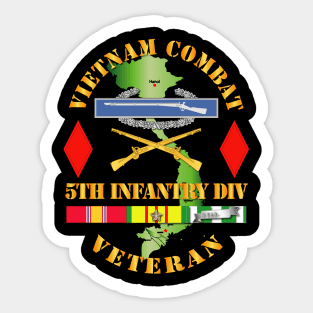 Vietnam Combat Infantry Veteran w 5th Inf Div SS V1I Sticker